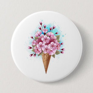 Rosa Sakura Ice Waffel Button