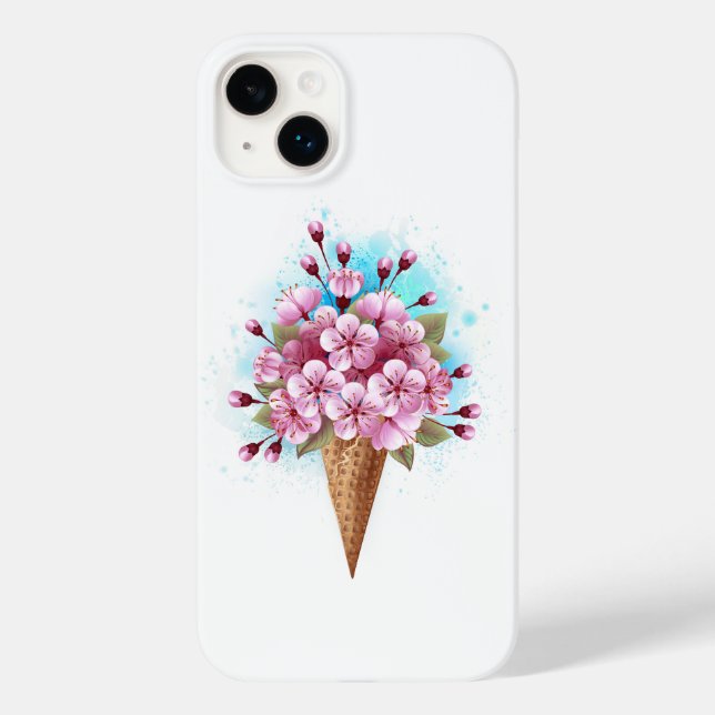 Rosa Sakura Ice Waffel Case-Mate iPhone 14 Plus Hülle (Rückseite)