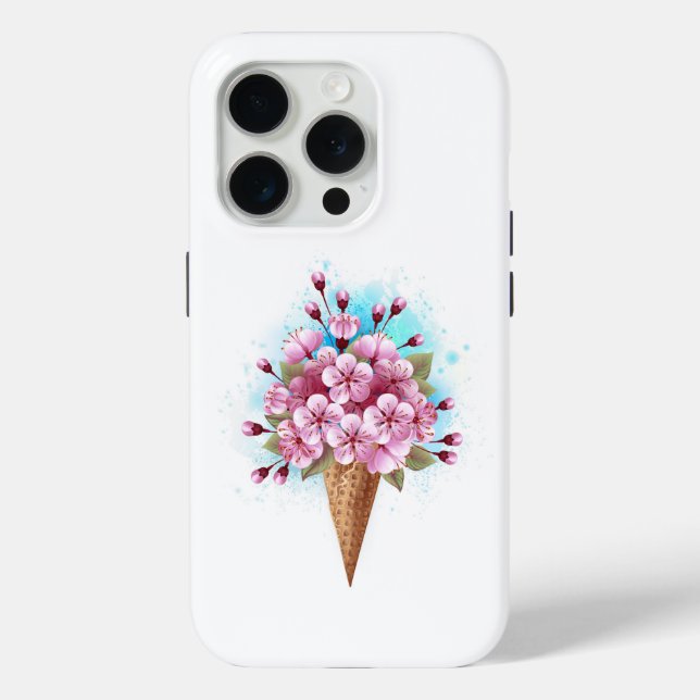 Rosa Sakura Ice Waffel Case-Mate iPhone Hülle (Rückseite)