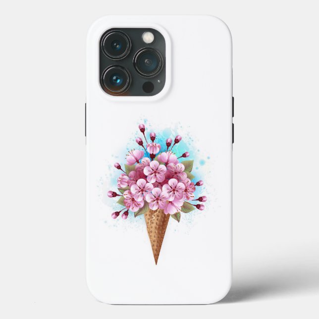 Rosa Sakura Ice Waffel Case-Mate iPhone Hülle (Rückseite)