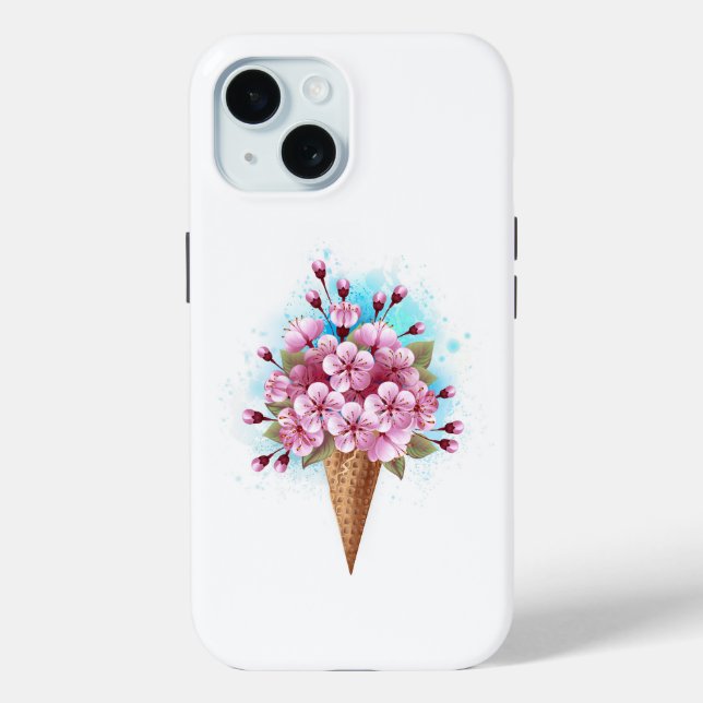Rosa Sakura Ice Waffel Case-Mate iPhone Hülle (Rückseite)