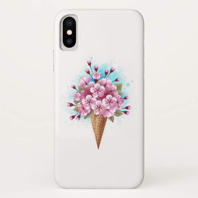 Rosa Sakura Ice Waffel Case-Mate iPhone Hülle (Rückseite)