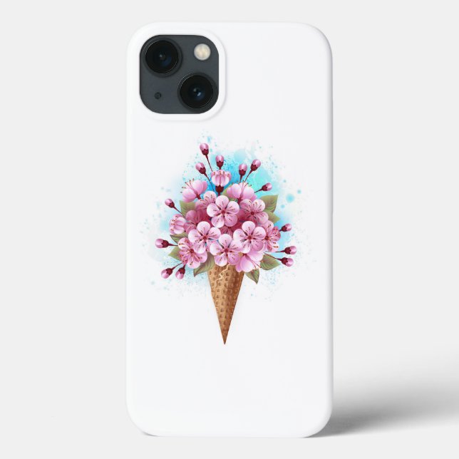 Rosa Sakura Ice Waffel Case-Mate iPhone Hülle (Rückseite)