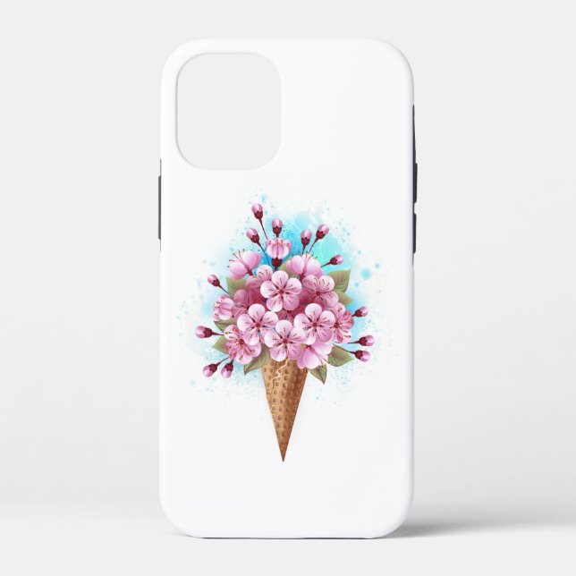 Rosa Sakura Ice Waffel Case-Mate iPhone Hülle (Rückseite)