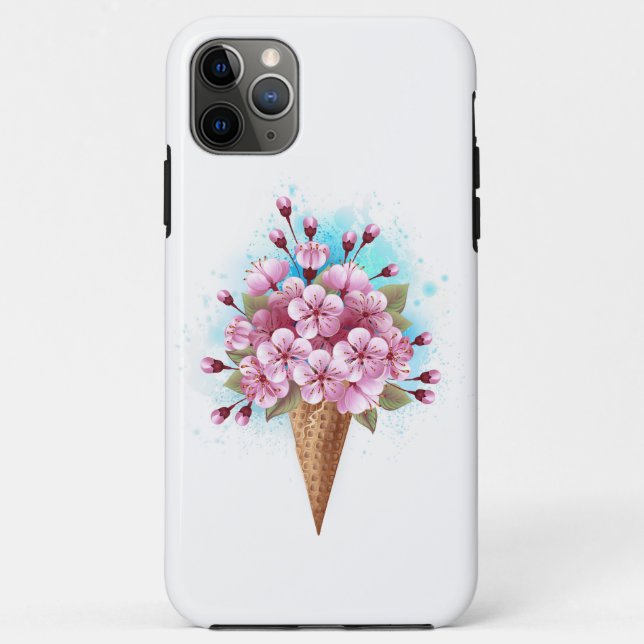Rosa Sakura Ice Waffel Case-Mate iPhone Hülle (Rückseite)