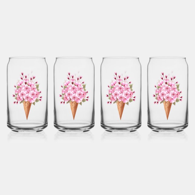 Rosa Sakura Ice Waffel Dosenglas (Vorderseite)