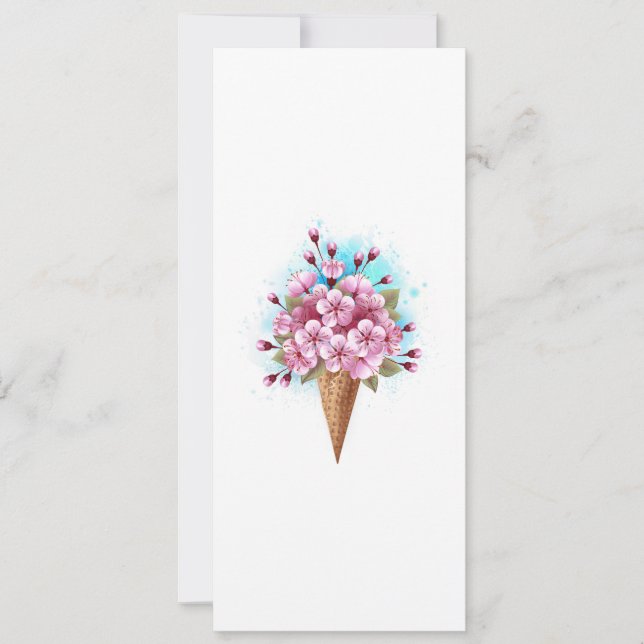 Rosa Sakura Ice Waffel Einladung (Vorderseite)