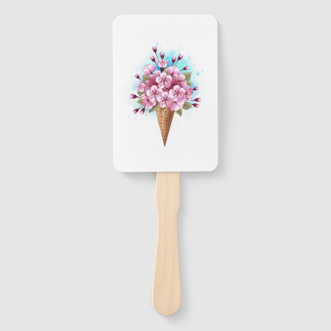 Rosa Sakura Ice Waffel Fächer (Vorderseite)