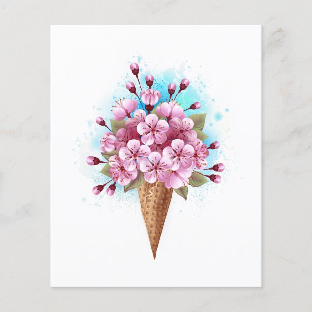 Rosa Sakura Ice Waffel Flyer (Vorne)