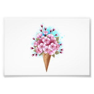 Rosa Sakura Ice Waffel Fotodruck