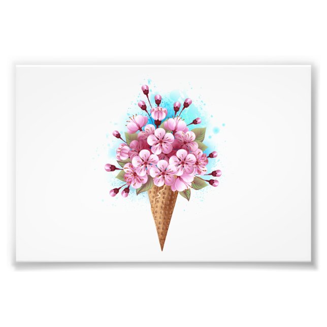 Rosa Sakura Ice Waffel Fotodruck (Vorne)