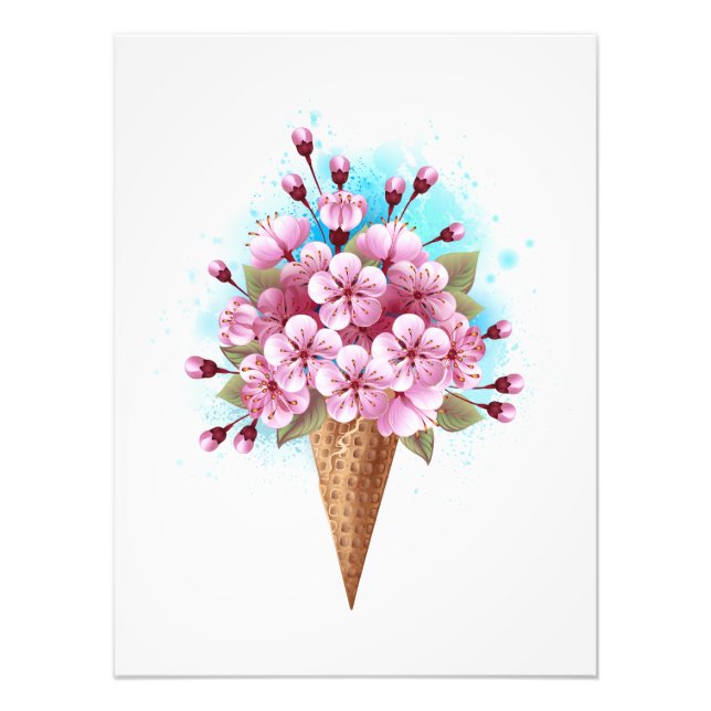 Rosa Sakura Ice Waffel Fotodruck (Vorne)