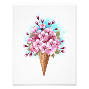 Rosa Sakura Ice Waffel Fotodruck