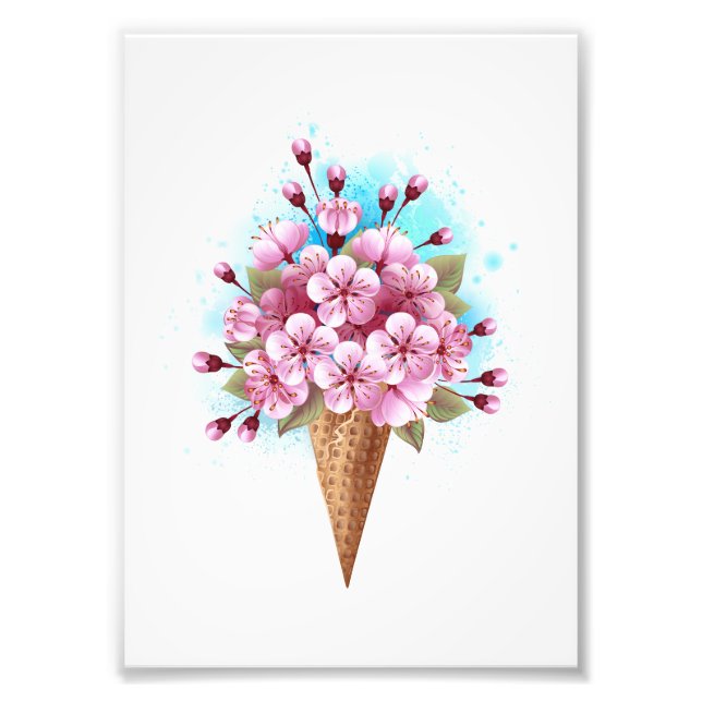 Rosa Sakura Ice Waffel Fotodruck (Vorne)