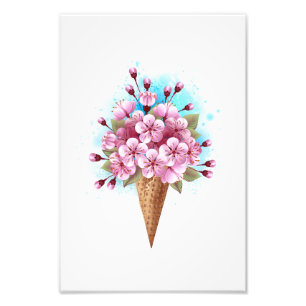 Rosa Sakura Ice Waffel Fotodruck