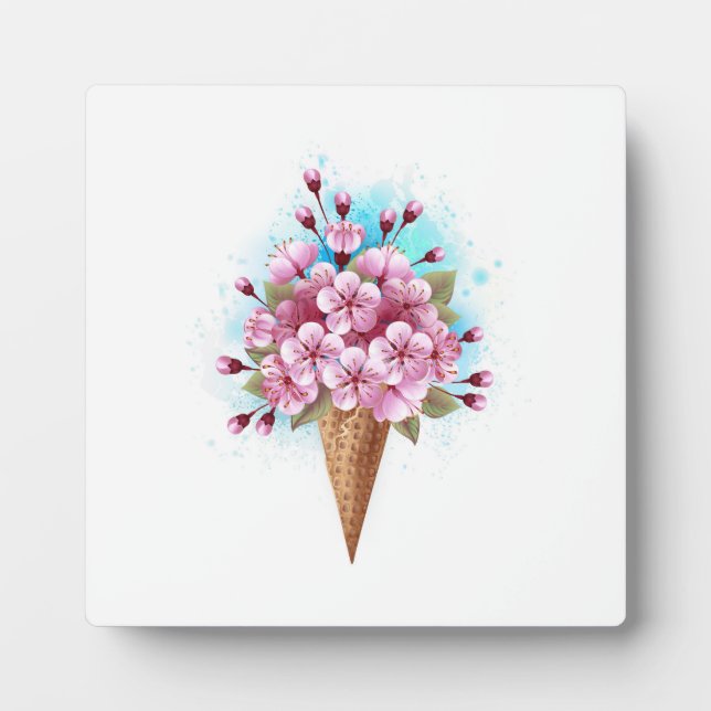 Rosa Sakura Ice Waffel Fotoplatte (Vorderseite)