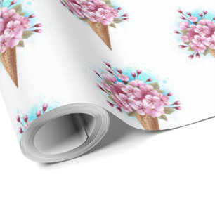 Rosa Sakura Ice Waffel Geschenkpapier