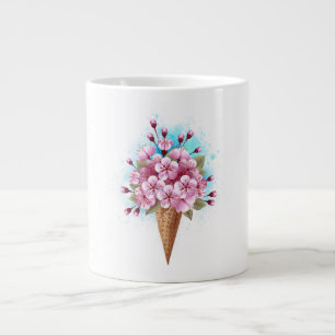 Rosa Sakura Ice Waffel Jumbo-Tasse