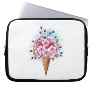 Rosa Sakura Ice Waffel Laptopschutzhülle