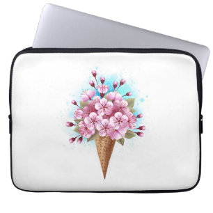 Rosa Sakura Ice Waffel Laptopschutzhülle