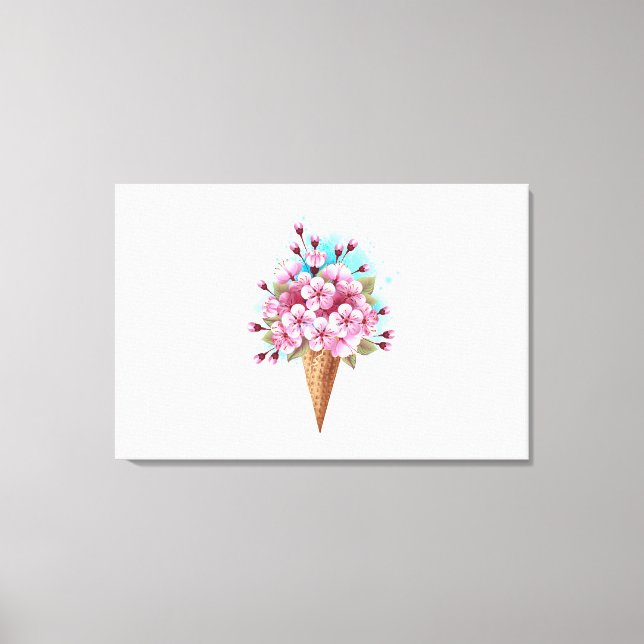 Rosa Sakura Ice Waffel Leinwanddruck (Vorderseite)
