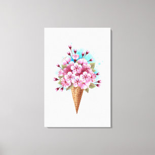 Rosa Sakura Ice Waffel Leinwanddruck