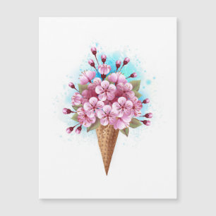 Rosa Sakura Ice Waffel Magneteinladung