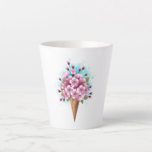 Rosa Sakura Ice Waffel Milchtasse