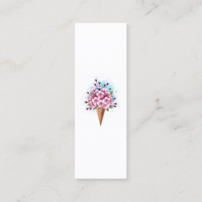 Rosa Sakura Ice Waffel Mini Visitenkarte (Vorderseite)