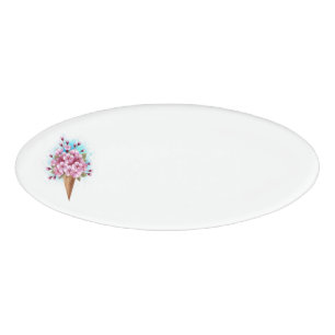 Rosa Sakura Ice Waffel Namenschild