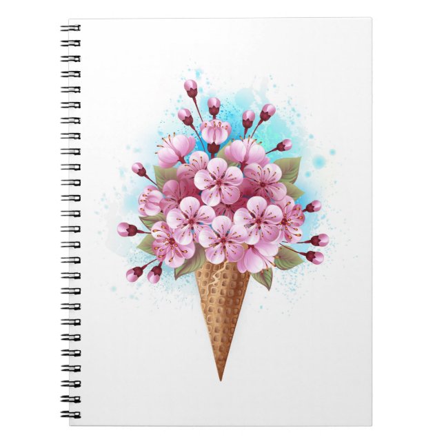 Rosa Sakura Ice Waffel Notizblock (Vorderseite)