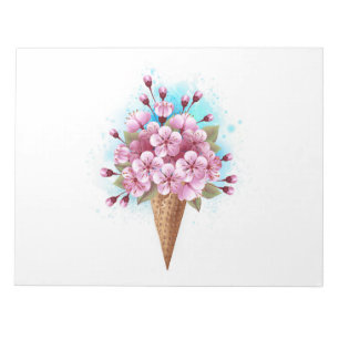 Rosa Sakura Ice Waffel Notizblock