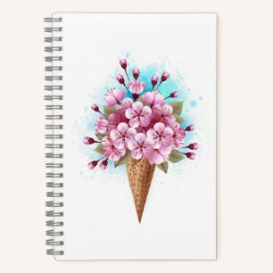 Rosa Sakura Ice Waffel Notizbuch