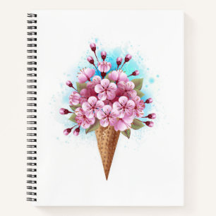 Rosa Sakura Ice Waffel Notizbuch