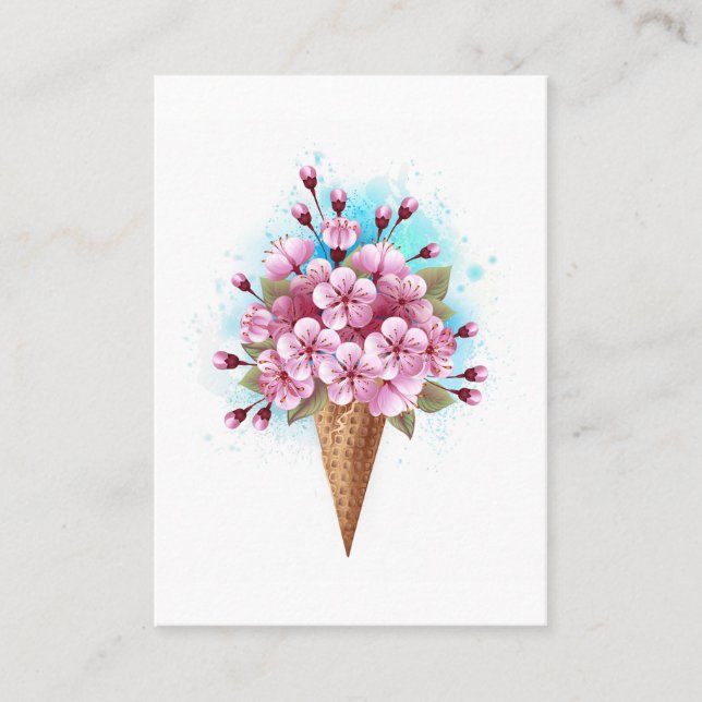 Rosa Sakura Ice Waffel Platzkarte (Vorderseite)