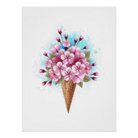 Rosa Sakura Ice Waffel