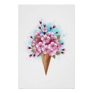 Rosa Sakura Ice Waffel Poster
