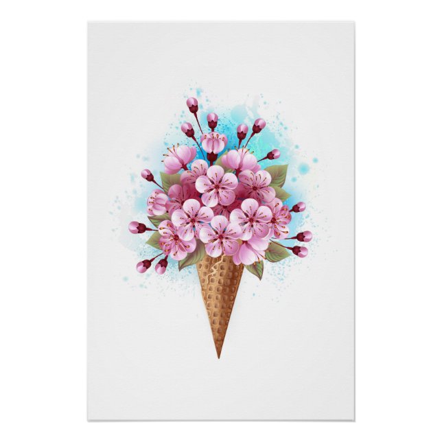 Rosa Sakura Ice Waffel Poster (Vorderseite)