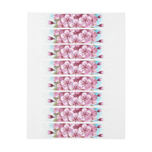 Rosa Sakura Ice Waffel Rundum-Adressaufkleber