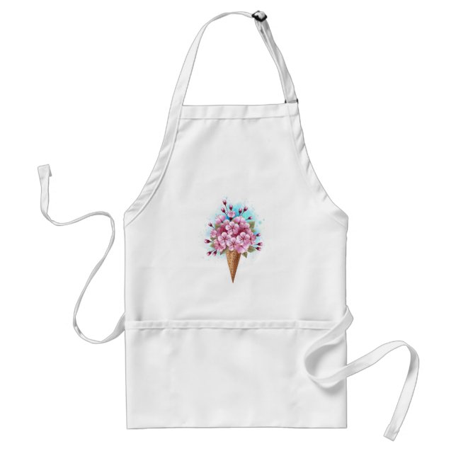 Rosa Sakura Ice Waffel Schürze (Vorne)