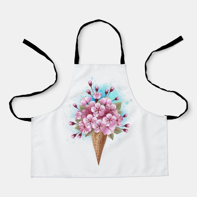 Rosa Sakura Ice Waffel Schürze (Vorderseite)