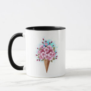 Rosa Sakura Ice Waffel Tasse