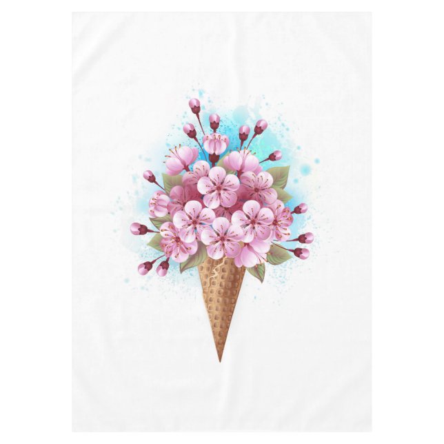 Rosa Sakura Ice Waffel Tischdecke (Vorderseite)