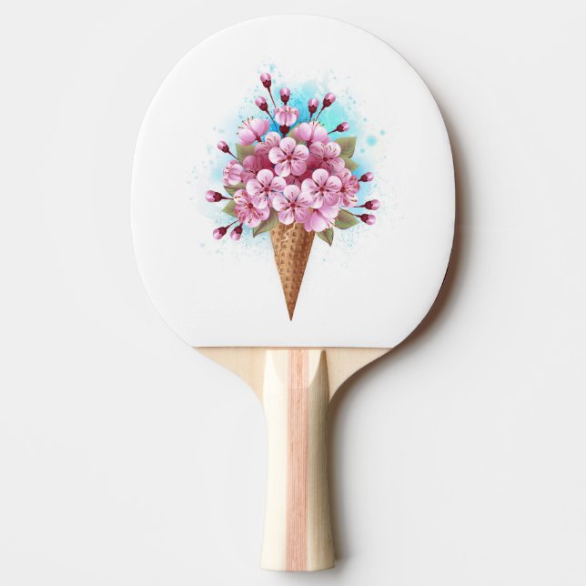 Rosa Sakura Ice Waffel Tischtennis Schläger (Vorderseite)