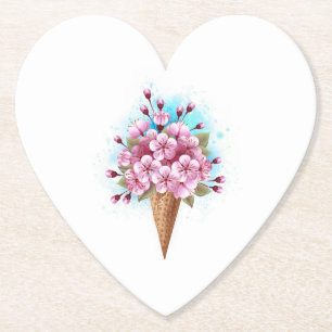 Rosa Sakura Ice Waffel Untersetzer