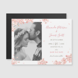 Rosa Sakura Japanisch Kirschblüten Save the Date Magneteinladung