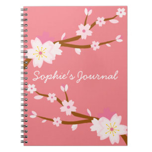 Rosa Sakura Jerry Blossom Japanisch Notizblock