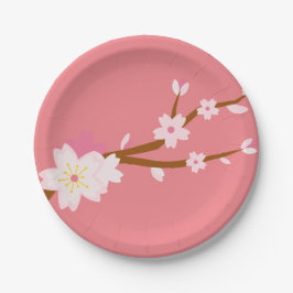 Rosa Sakura Jerry Blossom Japanisch Pappteller