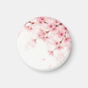 Rosa Sakura-Kirschblüten-Wasserfarbenmuster Magnet