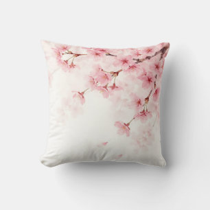 Rosa Sakura-Kirschblüten-Wasserfarbmuster Kissen